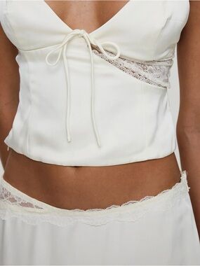 Princess Polly Cream Lace-Trim Camisole